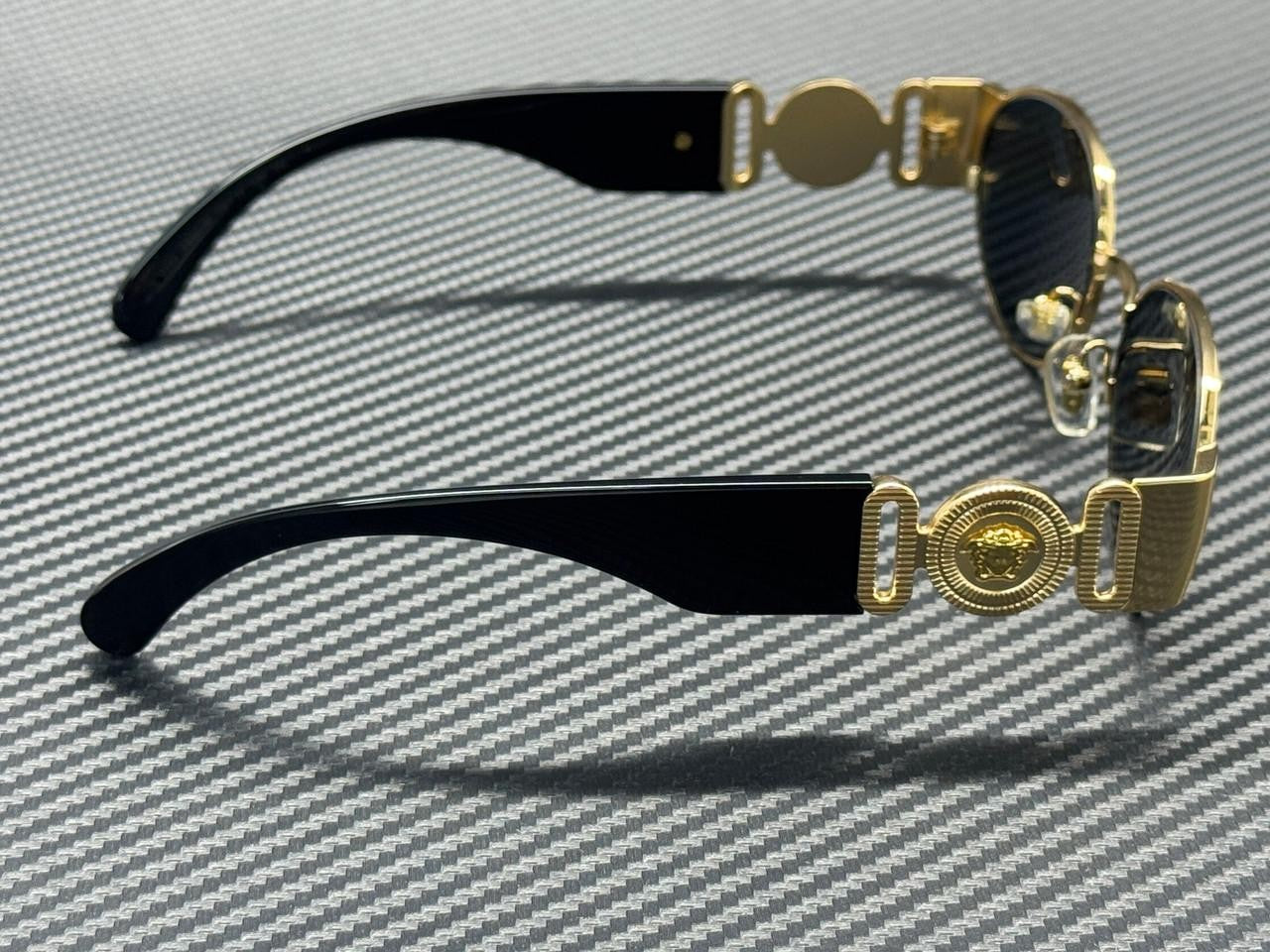 VERSACE VE2299 100287 Gold Dark Grey Men's 56 mm Sunglasses