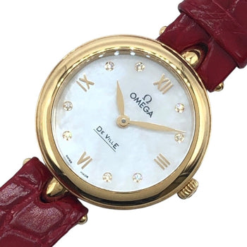 Omega De Ville Prestige Dewdrop White 424.53.27.60.55.001 Red K18Yg