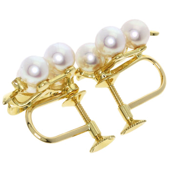 Mikimoto Earring Pearl Pearl Diamond K18 Yellow