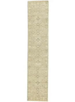 Transitional Oriental Runner Rug Muted Floral