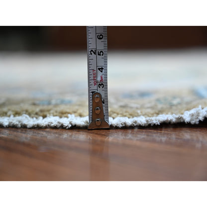 6'x6' Gray Hand Knotted Pure Wool Natural dyes Round Oriental Rug
