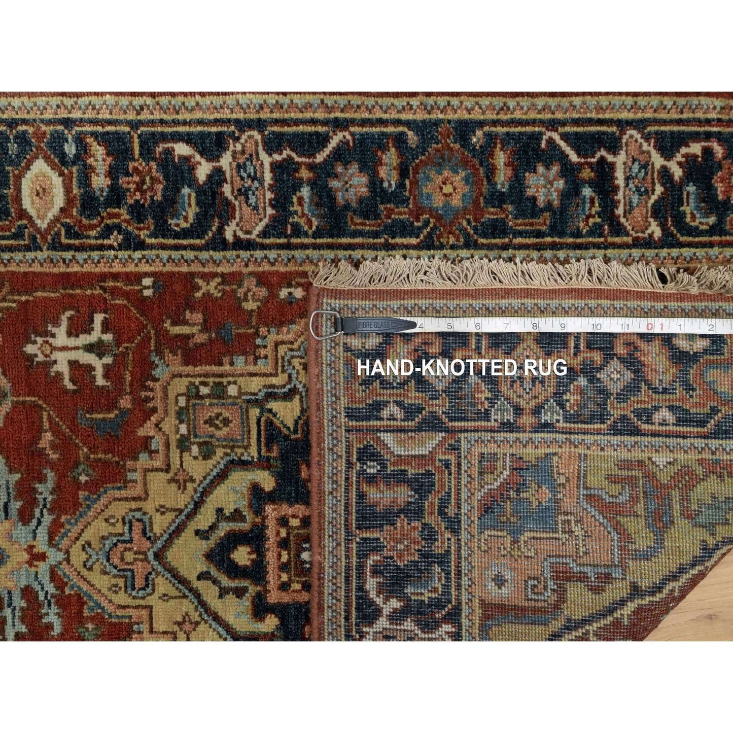 2'6"X8' Ruby Red Hand Knotted Heris Revival New Zealand Wool Runner Rug