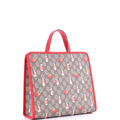 Gucci X Peter Rabbit Kid'S Tote Printed Gg Coated Canvas