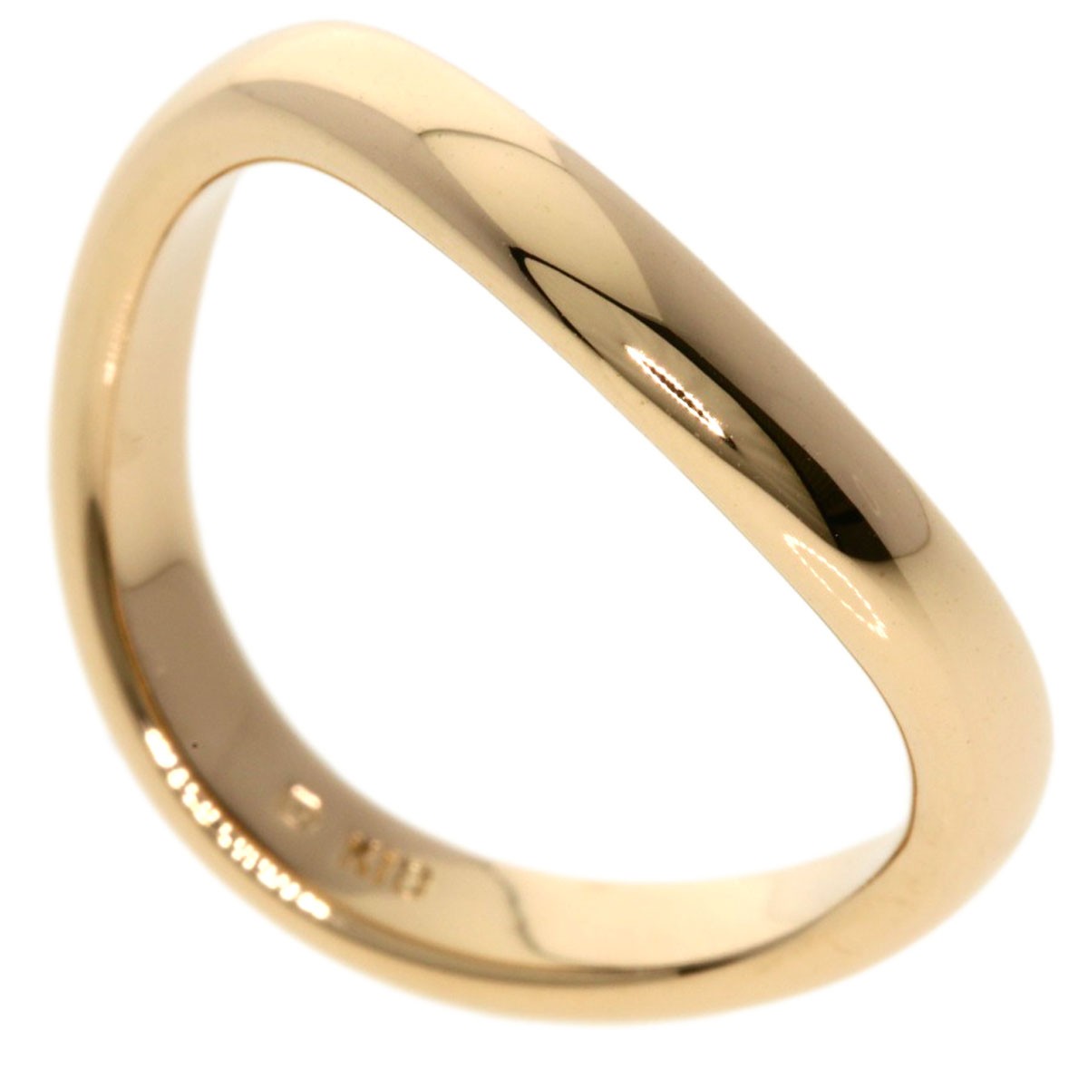 Gold MIKIMOTO curve Ring K18 Pink