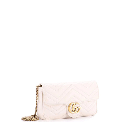 Gucci Gg Marmont Wallet On Chain Matelasse Leather Mini