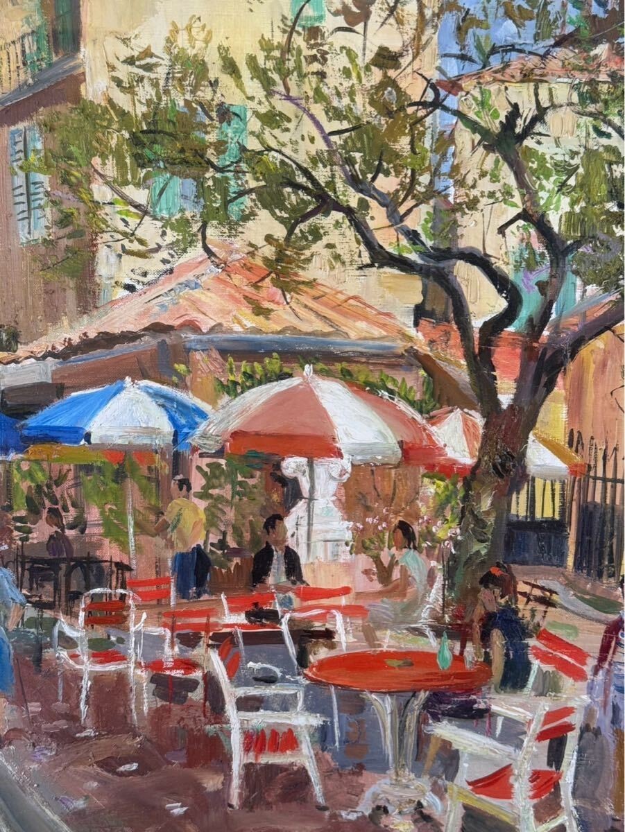 Irne Pags Original Oil Painting Terrace P15 / French Caf Scene / Signed
