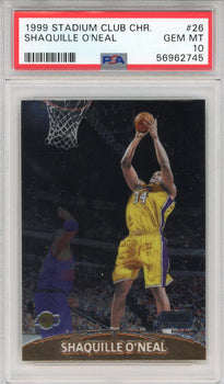 Shaquille O'Neal 1999 Topps Stadium Club Chrome Card #26 (Psa)