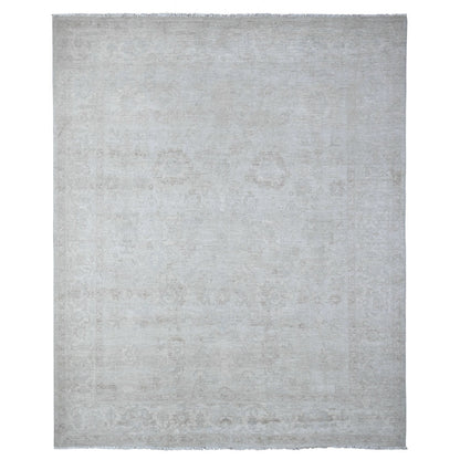 8'1"X9'9" Unique Gray Ziegler Mahal Design Hand Knotted Wool Oriental Rug