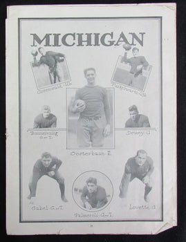 1926 Michigan Vs. Ohio State The Game Scorecard