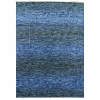 10'X14' Blue Modern Chiaroscuro Collection Pure Wool Hand Knotted Rug
