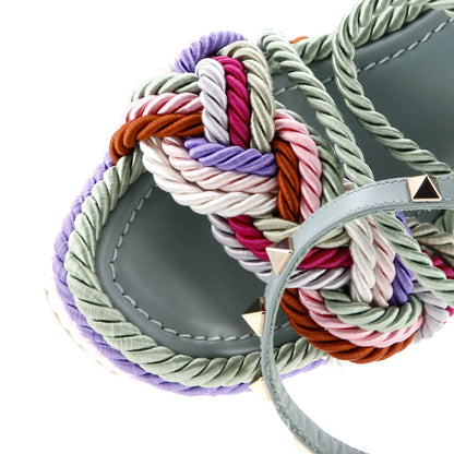 Valentino Garavani Women'S Rockstud Torchon Espadrille Wedge Sandals Leather