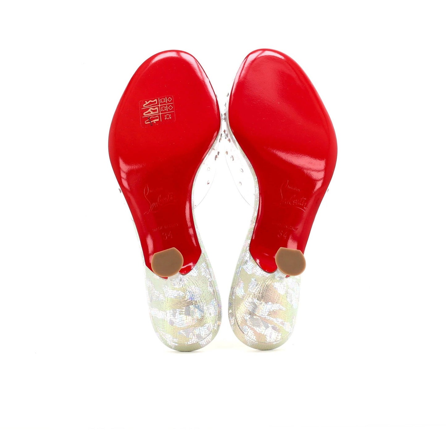 Christian Louboutin Women'S Degramule Mule Sandals Embellished Pvc And Leather