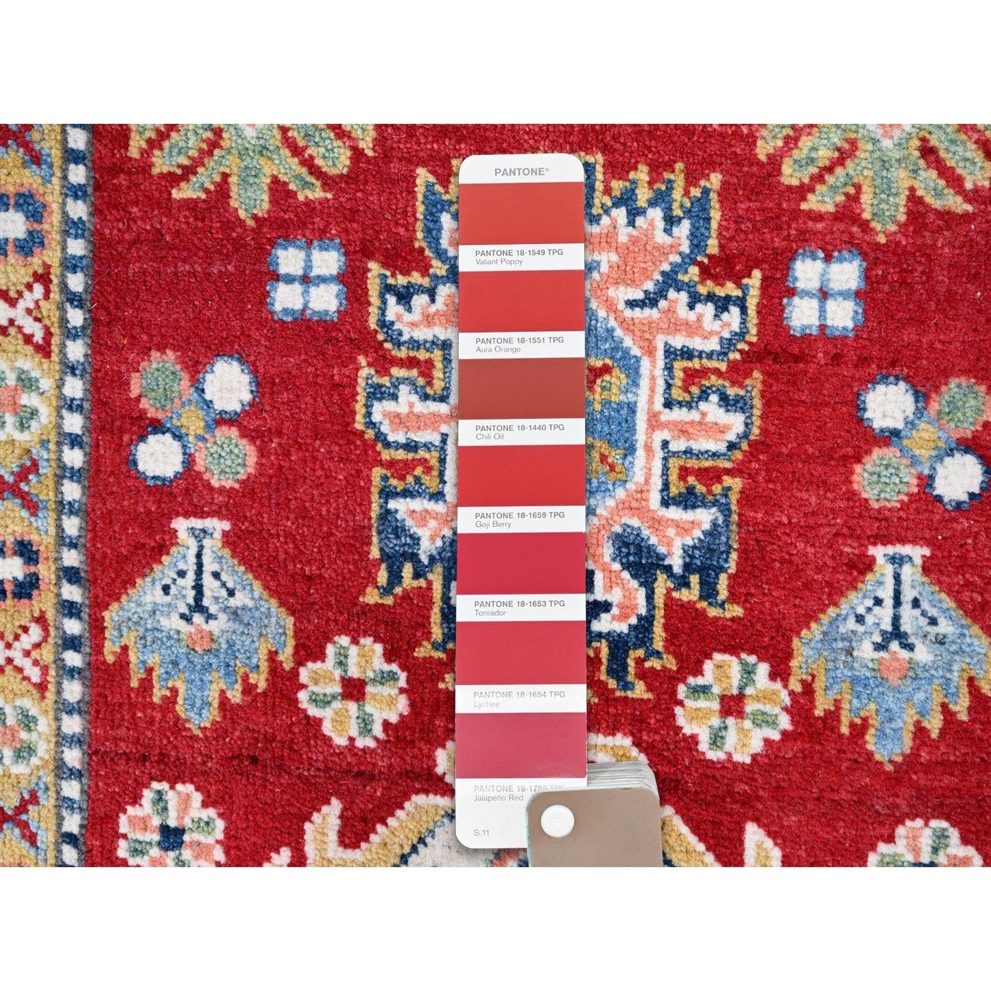 2'9"X6'6" Red Denser Weave Oriental Wool Hand Knotted Kazak Runner Rug