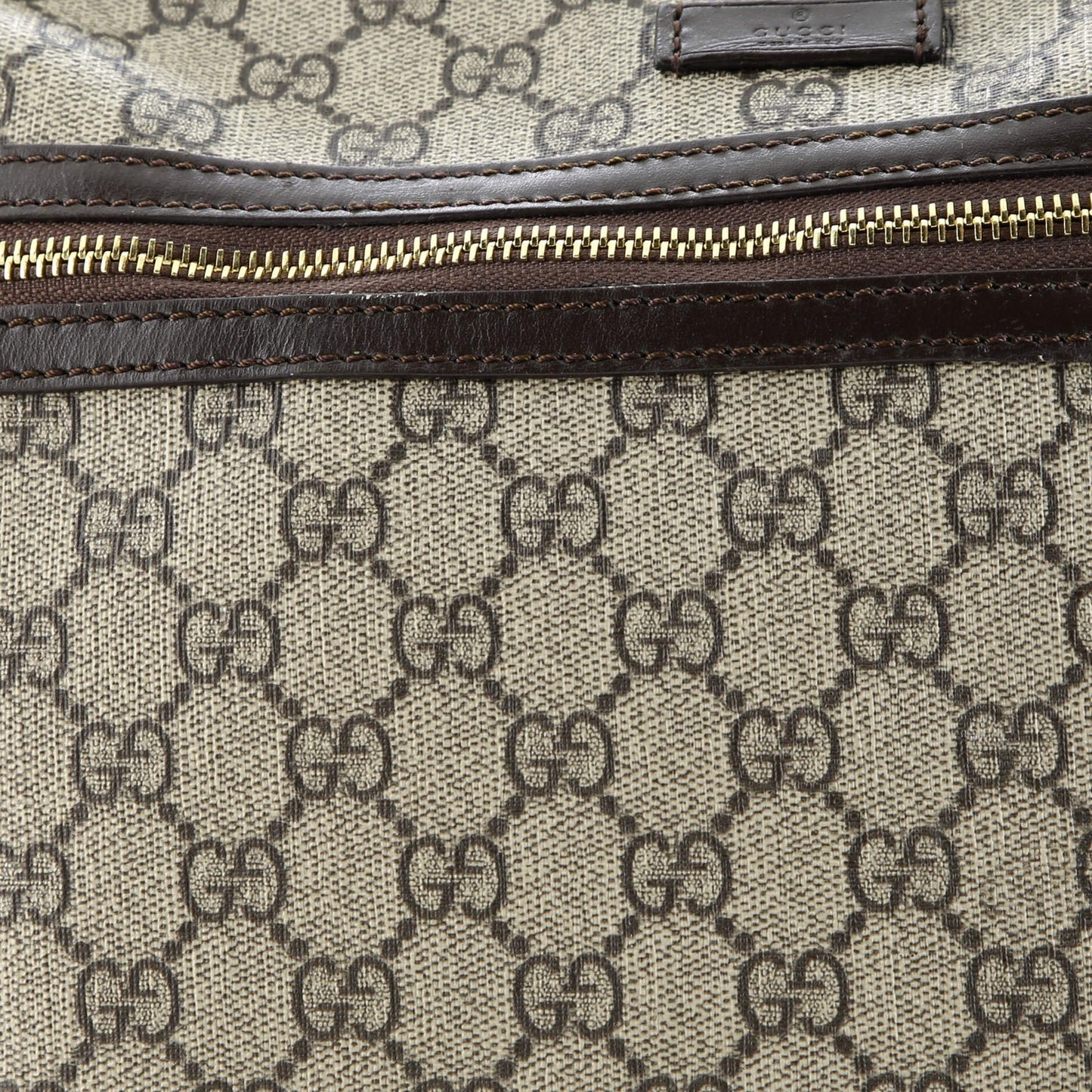 Large Gucci Front Zip Camera Bag GG Coated Canvas