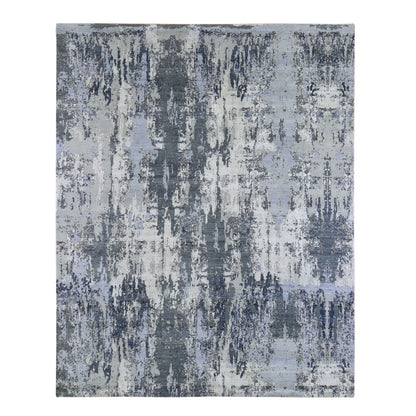 8'2"X10'2" Abstract Design Wool And Pure Silk Hand Knotted Oriental Rug