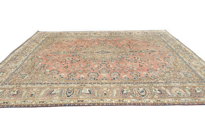 Antique Handmade Oriental Rug Muted Floral