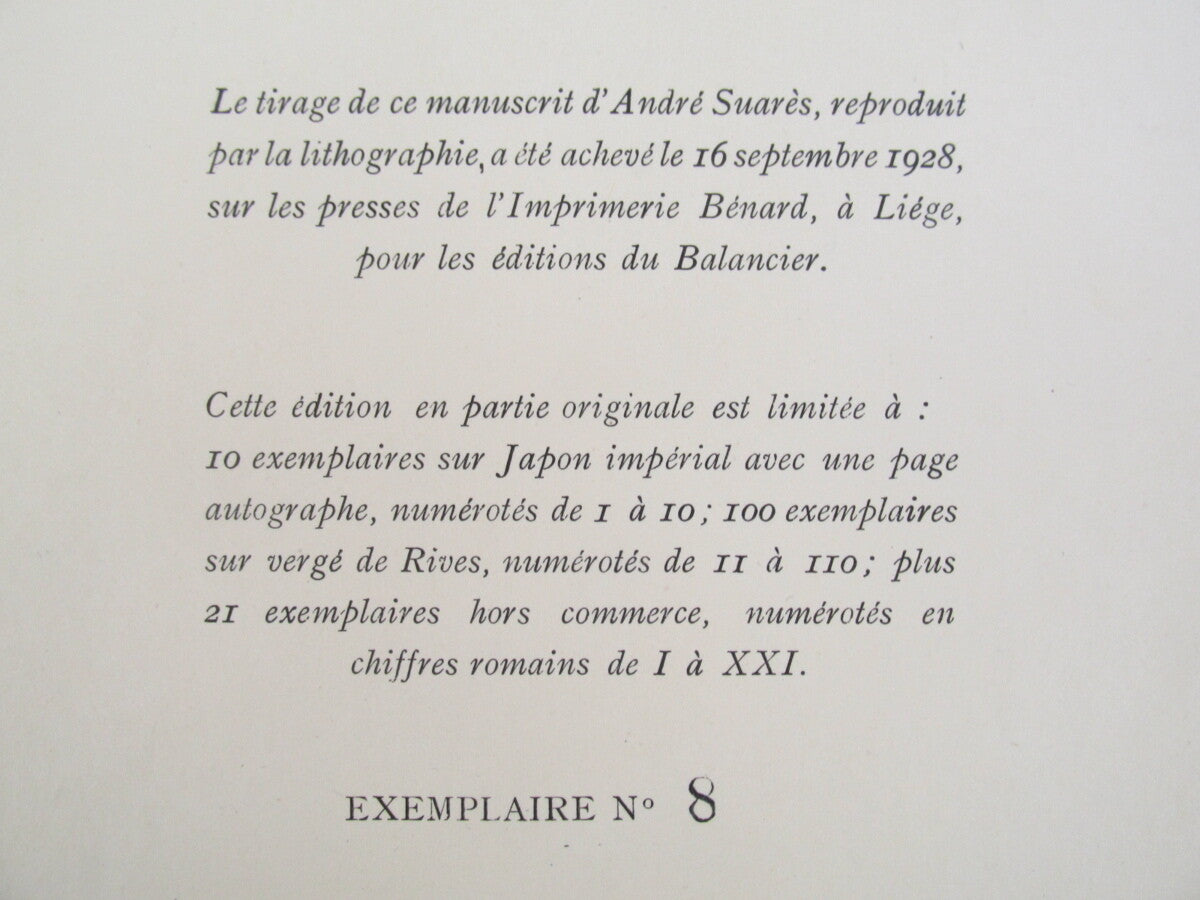 Andre Suares?Hai Kai D'Occident?With Autograph Special Edition Limited To 10