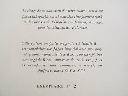 Andre Suares?Hai Kai D'Occident?With Autograph Special Edition Limited To 10