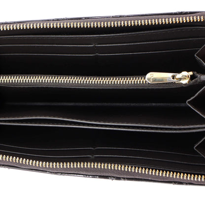 Christian Dior Lady Dior Zip Around Wallet Cannage Quilt Patent Long