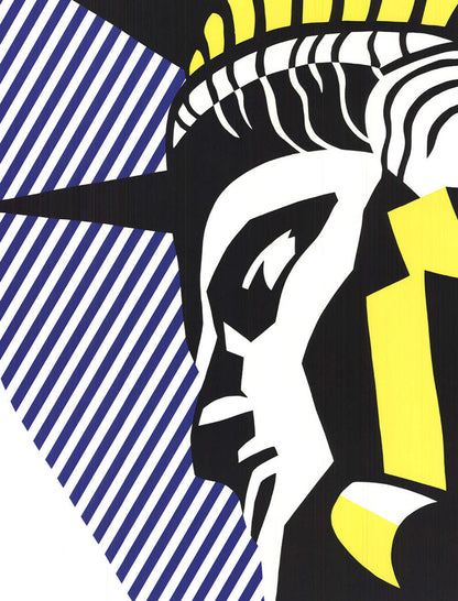Roy Lichtenstein I Love Liberty " Poster Pop Art Yellow, Black