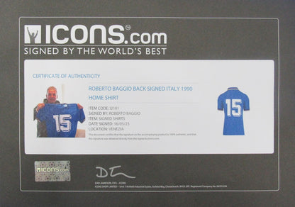 Roberto Baggio Signed Blue Italy Toffs Soccer