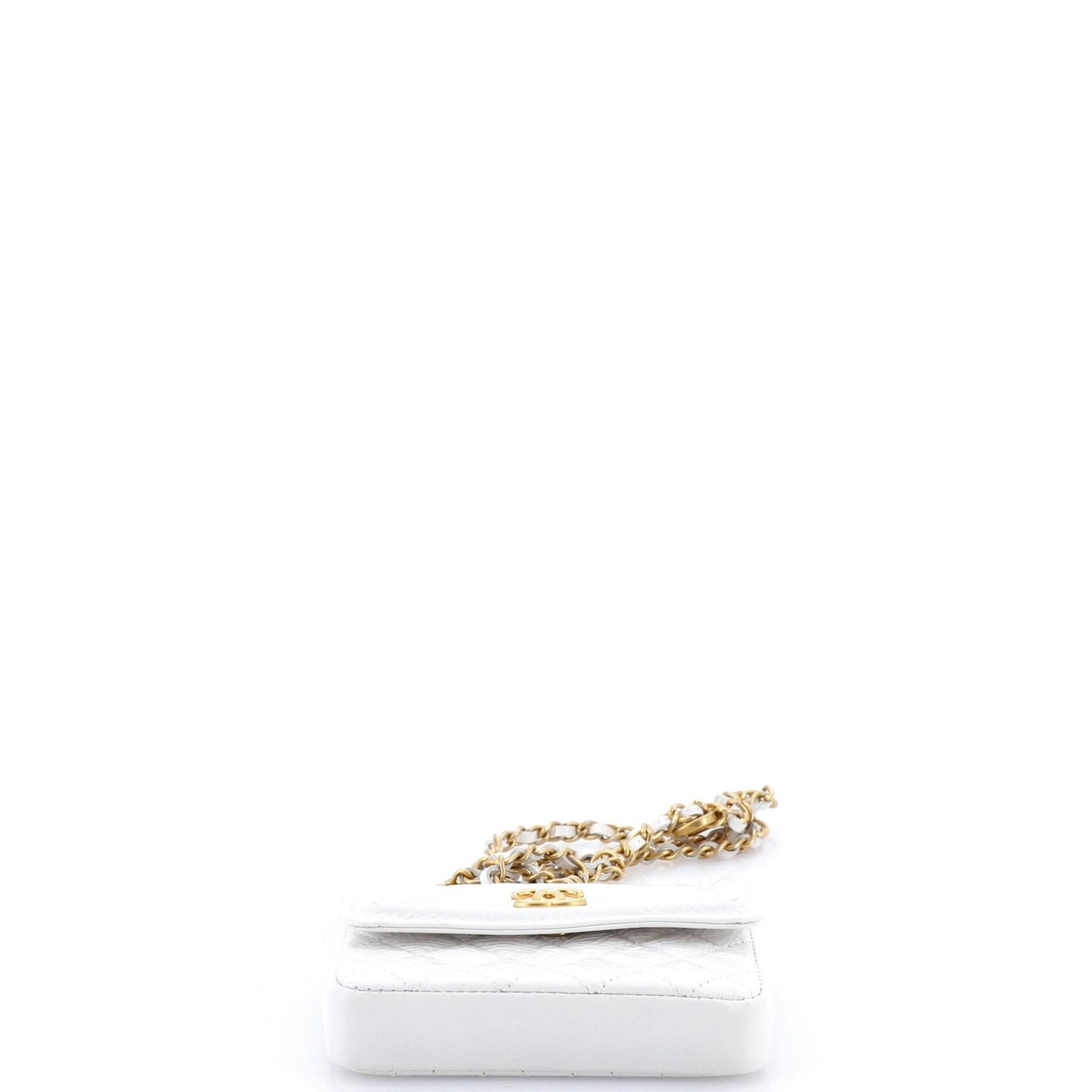 Chanel Cc Chain Belt Bag Quilted Shiny Aged Calfskin