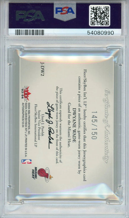Dwyane Wade 2003 Skybox Jerseygraphics Sliver Rookie Card #J-Dw2 (Psa)