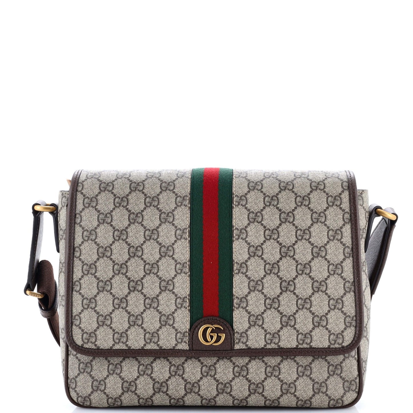 Gucci Ophidia Flap Messenger Bag Gg Coated Canvas Medium