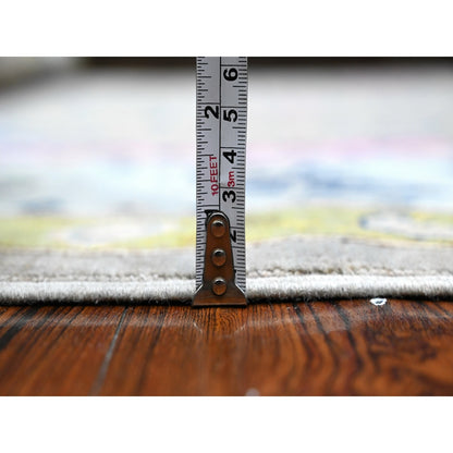 6'X8'8" Dorian Gray Colorful Fusion Kazak Organic Wool Oriental Rug