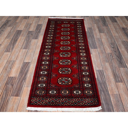2'2"X5'10" Imperial Red Princess Bokara Soft Wool Hand Knotted Runner Rug
