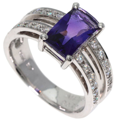 1.87Ct Amethyst Diamond Ring K18 White Gold  8.5G