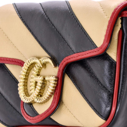 Gucci Gg Marmont Flap Bag Diagonal Quilted Leather Mini