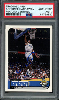 1998-99 Upper Deck Ud Choice Anfernee Hardaway #100 Card Signed Magic Psa/Dna