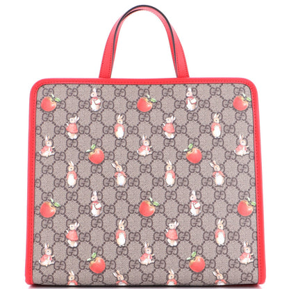 Gucci X Peter Rabbit Kid'S Tote Printed Gg Coated Canvas