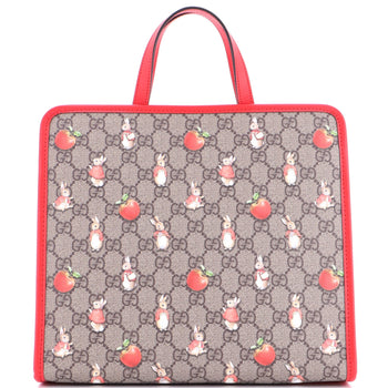 Gucci X Peter Rabbit Kid'S Tote Printed Gg Coated Canvas