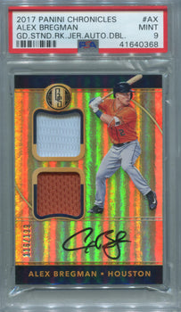 2017 Panini Chronicles Gold Standard #Ax Alex Bregman (Psa)Gem Mt 9 Auto Jersey