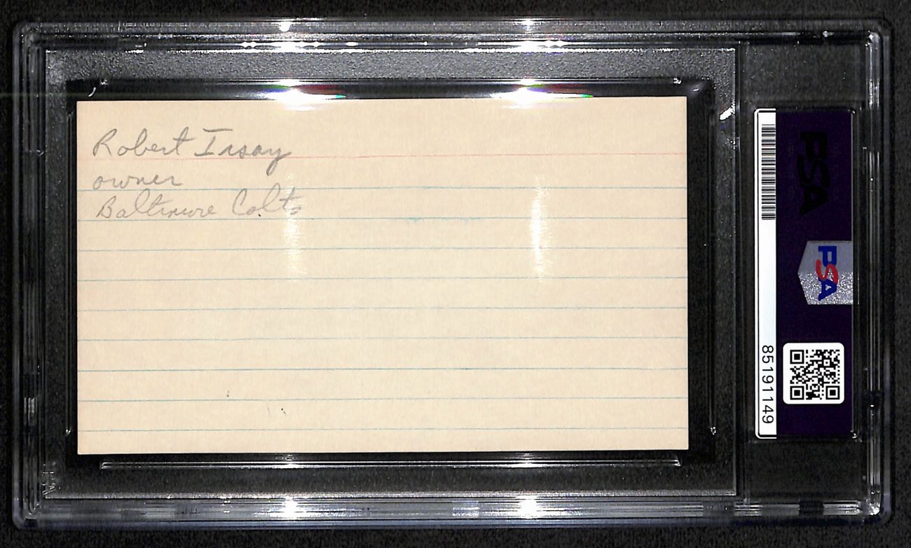 Robert Irsay Hof Signed/Auto 3X5 Index Card Baltimore Colts Owner Psa/Dna 186478