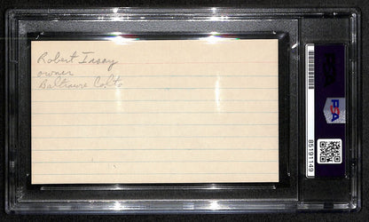 Robert Irsay Hof Signed/Auto 3X5 Index Card Baltimore Colts Owner Psa/Dna 186478