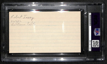 Robert Irsay Hof Signed/Auto 3X5 Index Card Baltimore Colts Owner Psa/Dna 186478