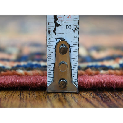 2'1"X3' Orange Afghan Ersari With Elephant Feet Desgin Wool Oriental Rug