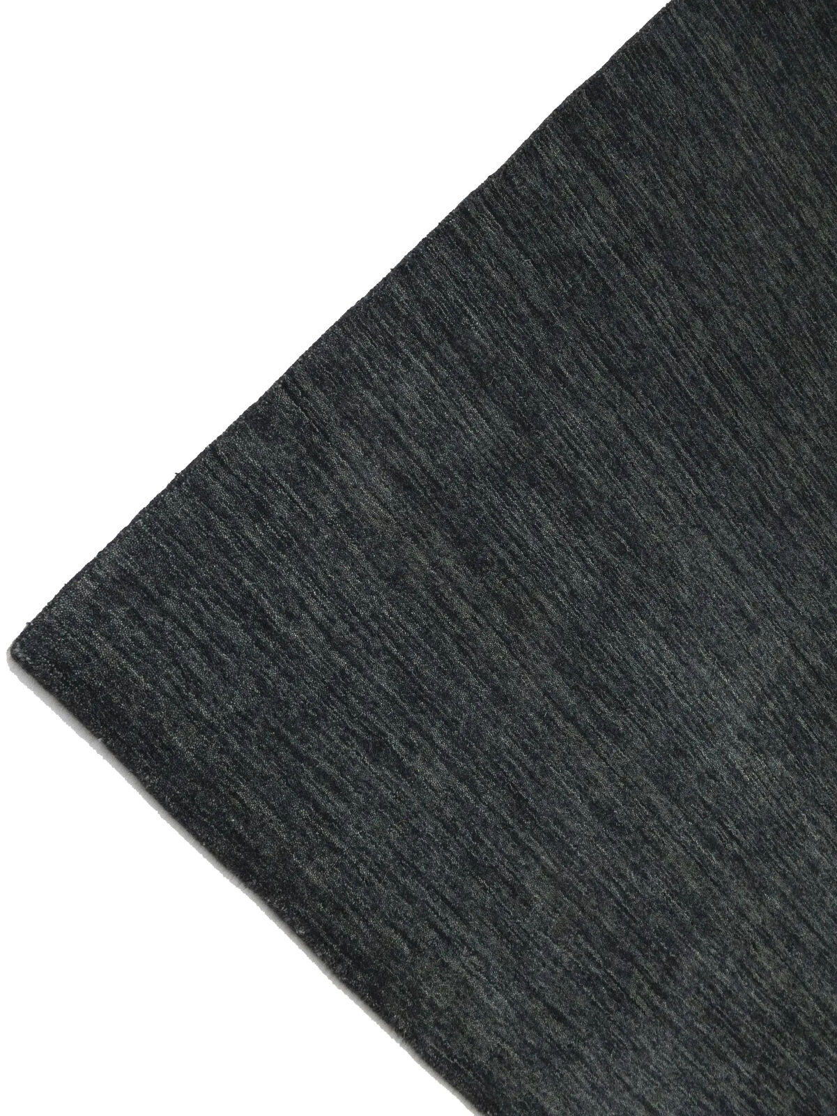 Charcoal Solid Hand-Loomed 5X8 Gabbeh Wool Rug