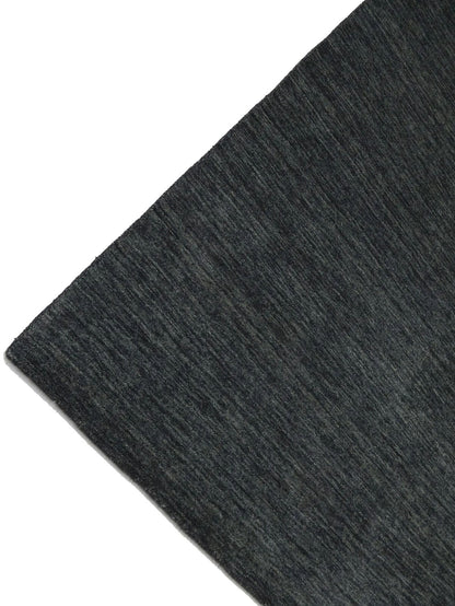 Charcoal Solid Hand-Loomed 5X8 Gabbeh Wool Rug