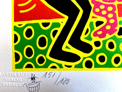 Keith Haring Lithograph Coa Signed Numbered With Certified Pencil