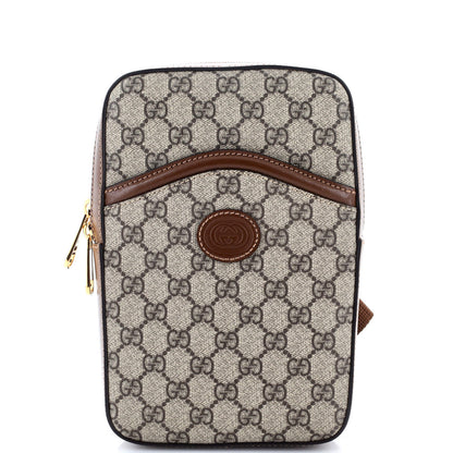 Gucci Interlocking G Patch Sling Bag Gg Coated Canvas Small
