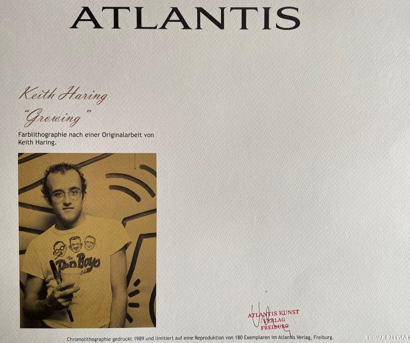 Keith Haring Lithograph Coa Signed In Pen Numbered In Pencil By Hand 180 Copies