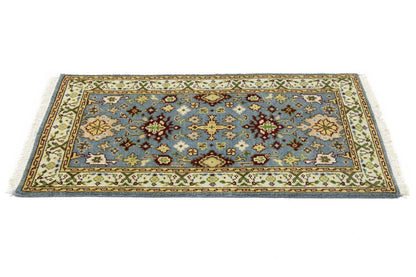 Hand-knotted gray floral chobi rug oriental farmhouse decor carpet