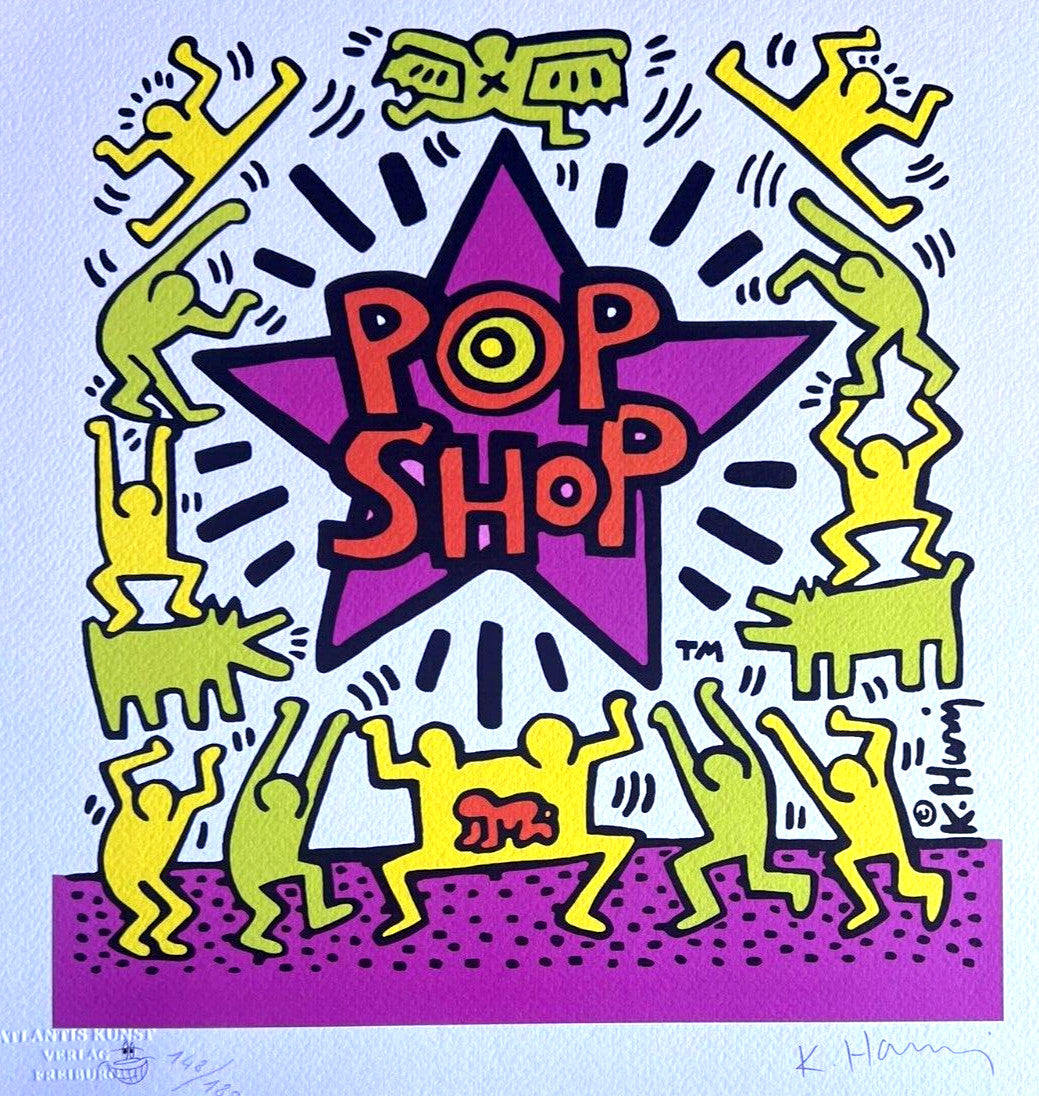 Keith Haring Lithograph From A Painting (Coa Signed In Pen) Numbered In Pencil
