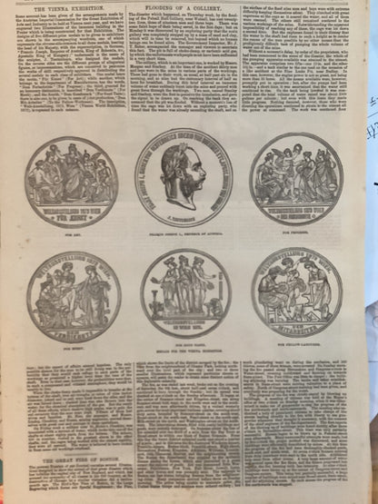 Vienna World Exhibition 1873 Medals Design By London News Wood Engraving