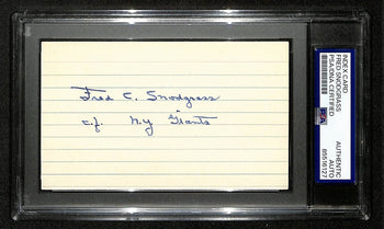 Fred Snodgrass Ny Giants Signed/Autographed 3X5 Index Card Psa/Dna 196922