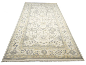 Handmade Oushak Oriental Rug 10X20 Rare Size Floral Pattern Living Room Decor